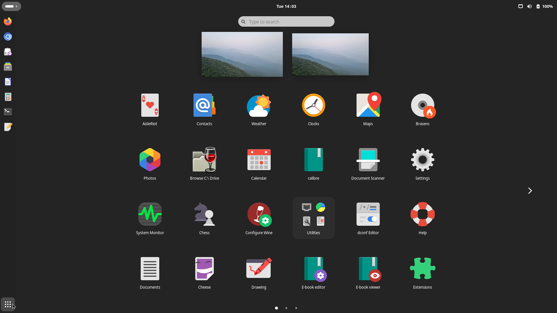Kamarada desktop screenshot: 15.6 menu