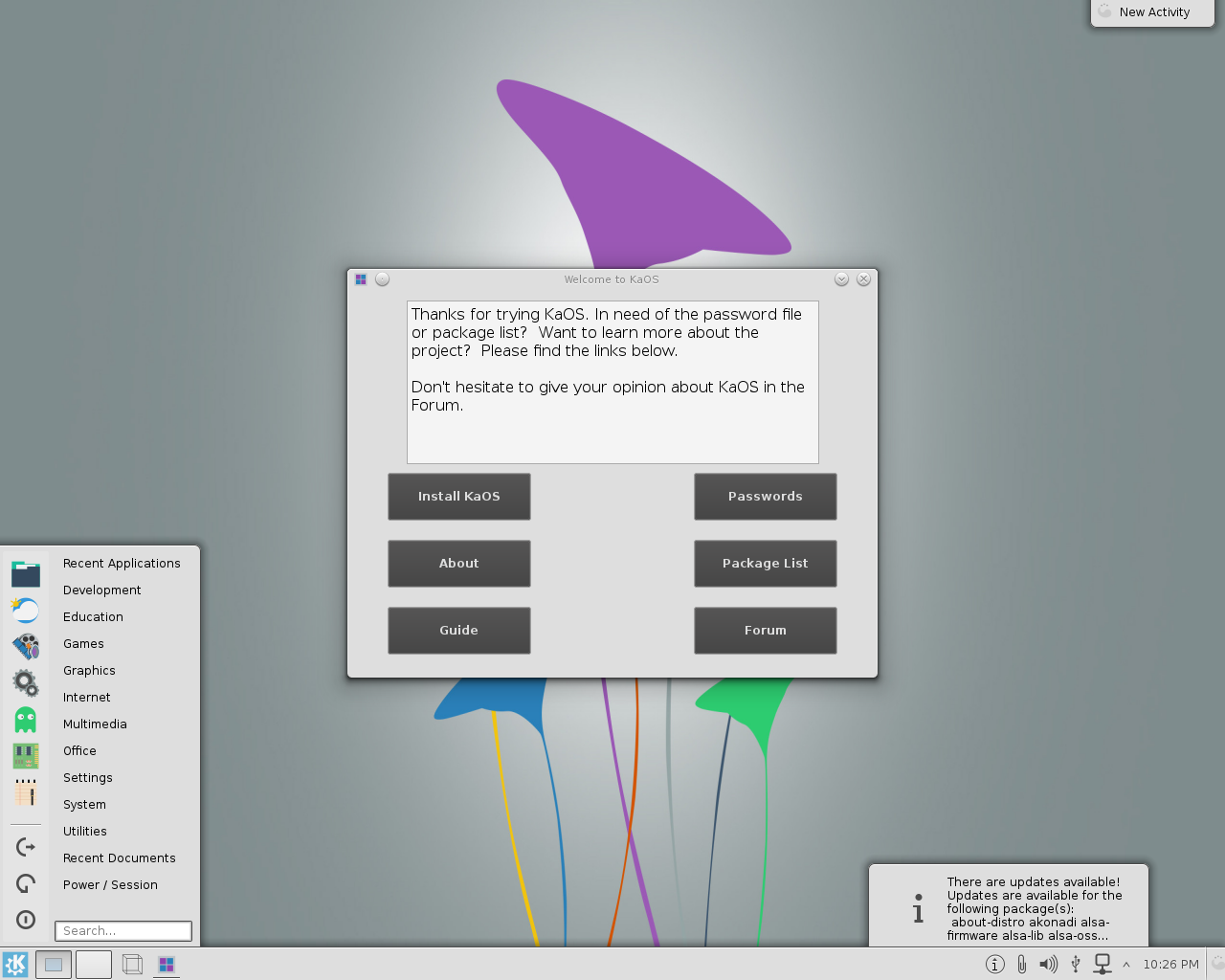 KaOS desktop screenshot: 2014.04 desktop