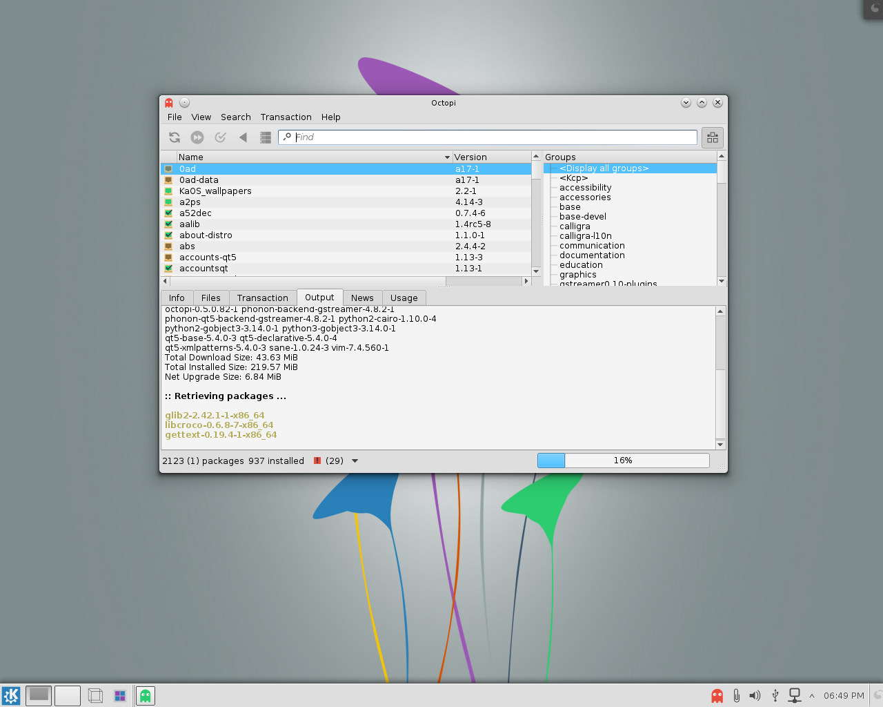 KaOS desktop screenshot: 2014.12 octopi