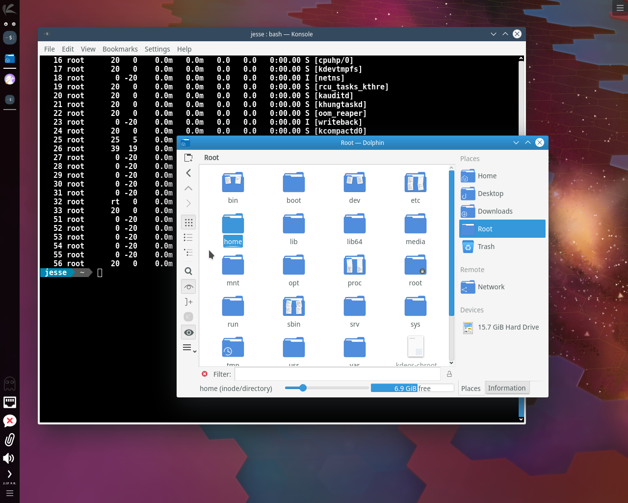 KaOS desktop screenshot: 2018.12 dolphin