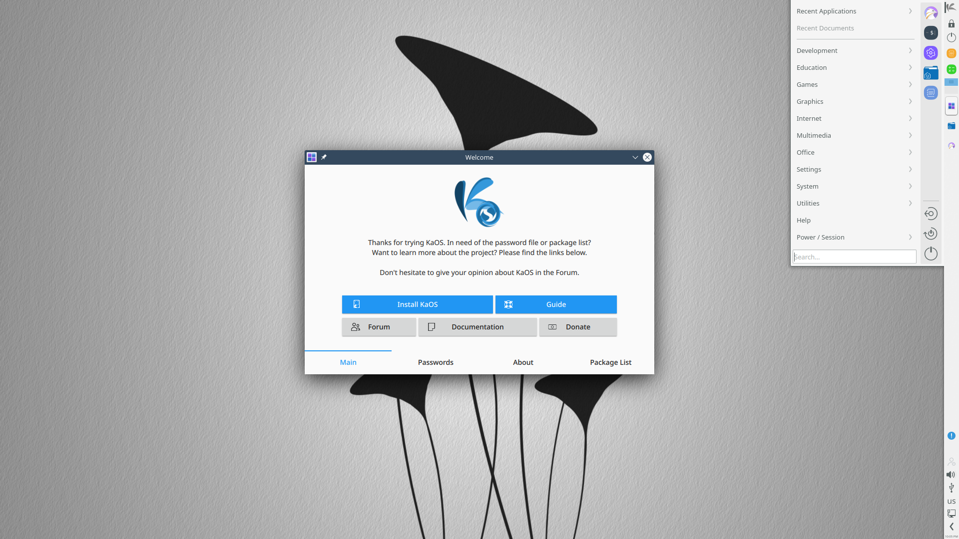 KaOS desktop screenshot: 2020.05