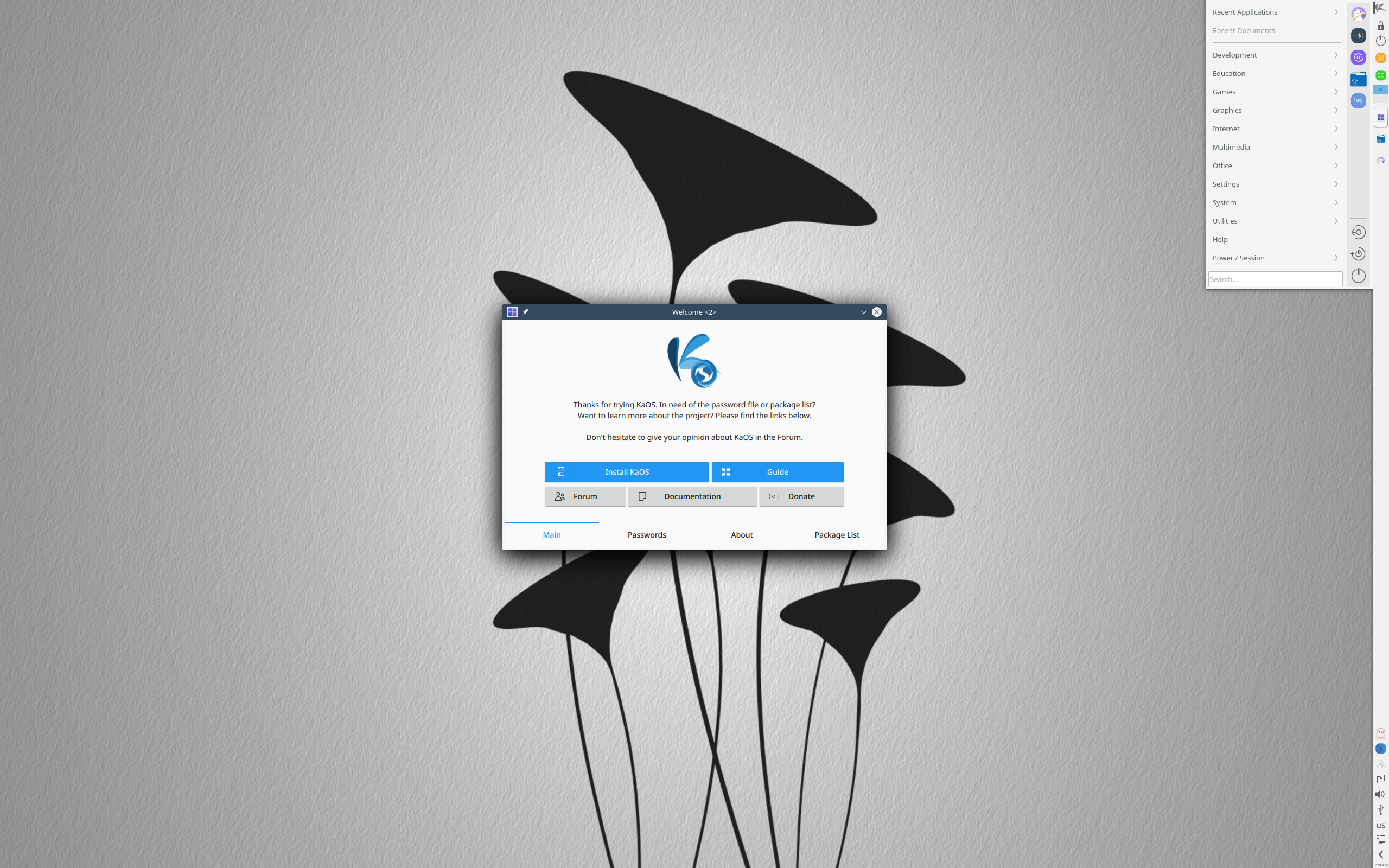KaOS desktop screenshot: 2020.09