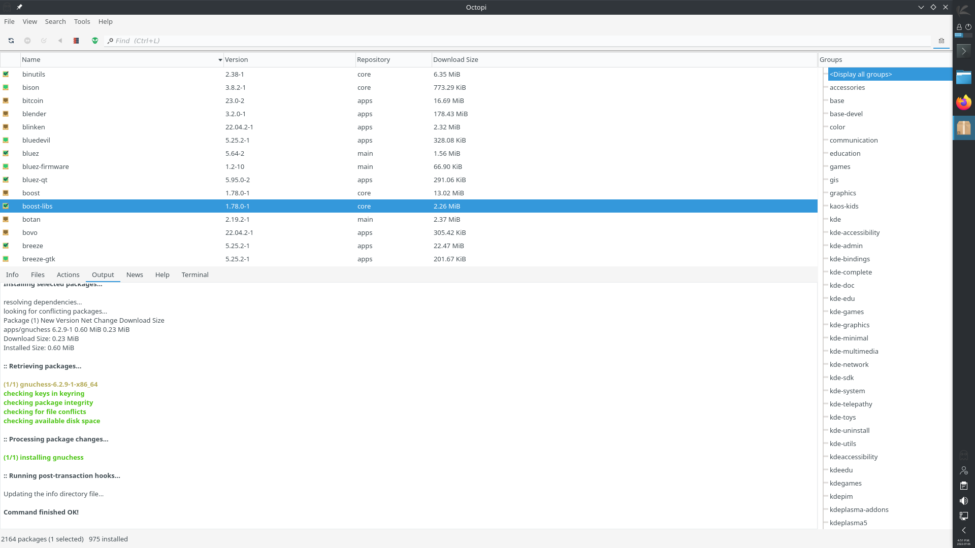 KaOS desktop screenshot: 2022.06 octopi