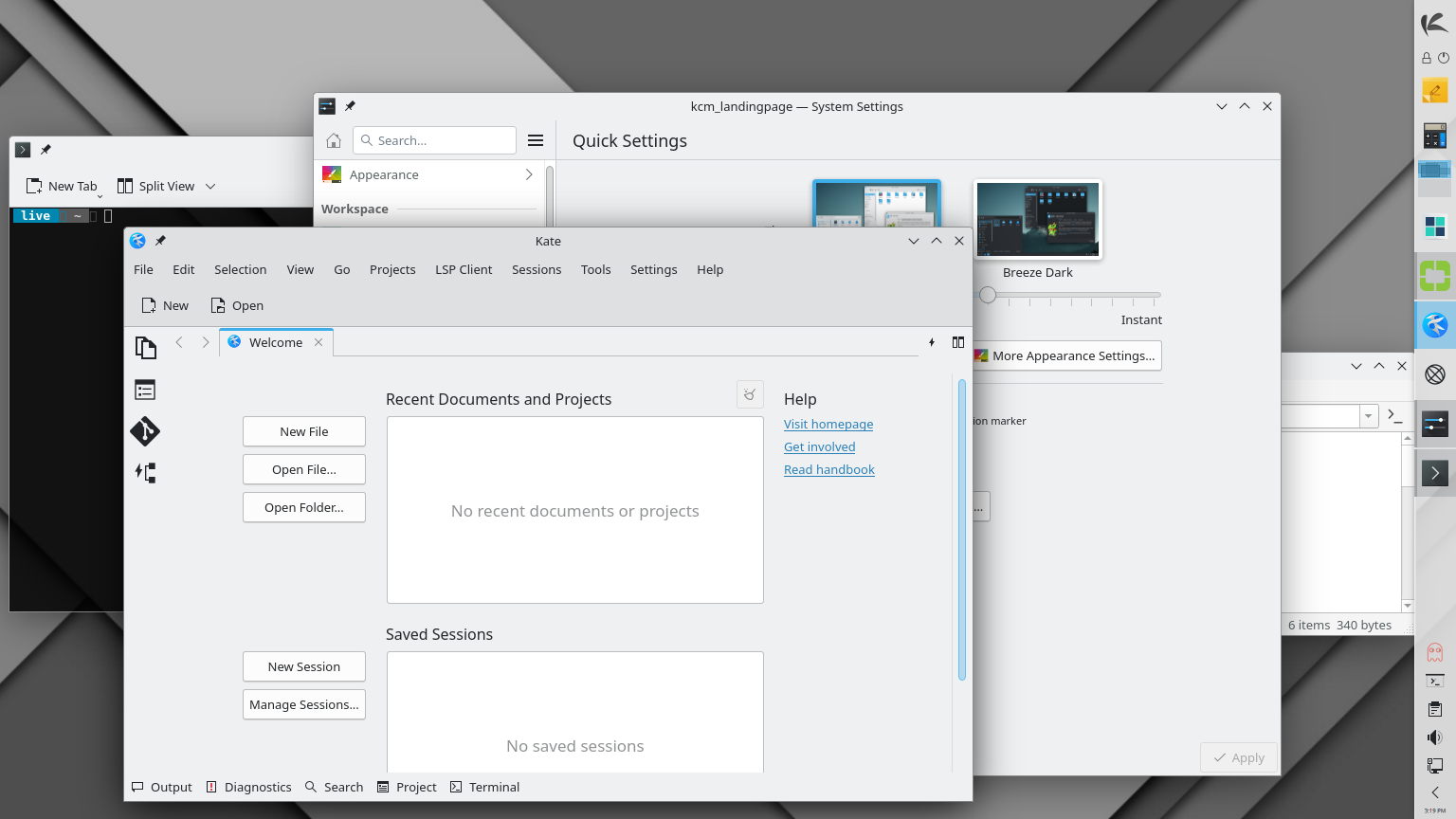 KaOS desktop screenshot: 2023.04.20 tinted