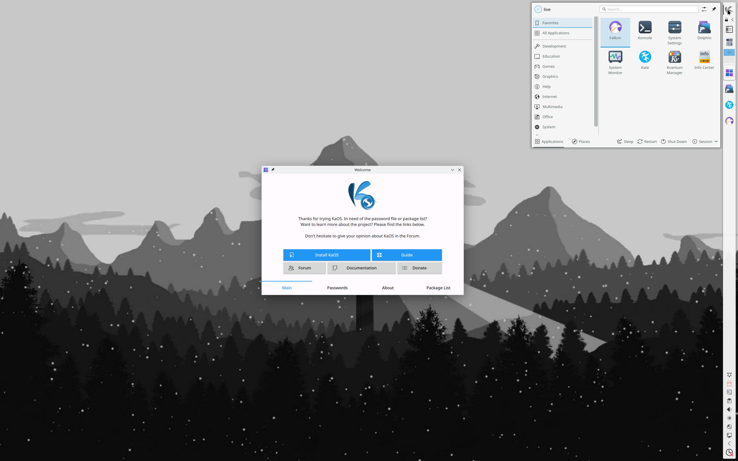 KaOS desktop screenshot: 2025.07