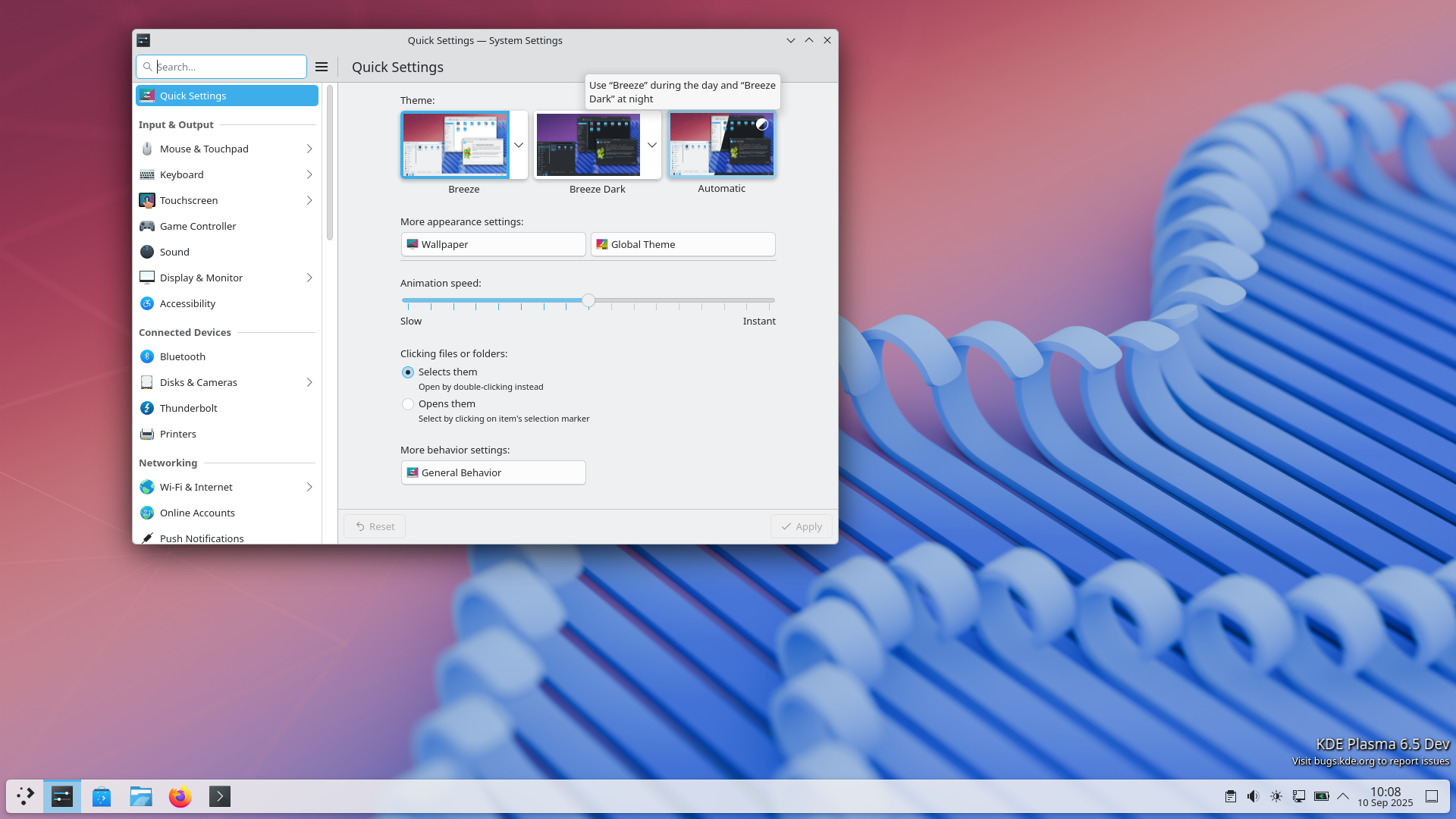 KDE Linux desktop screenshot: 2025 settings