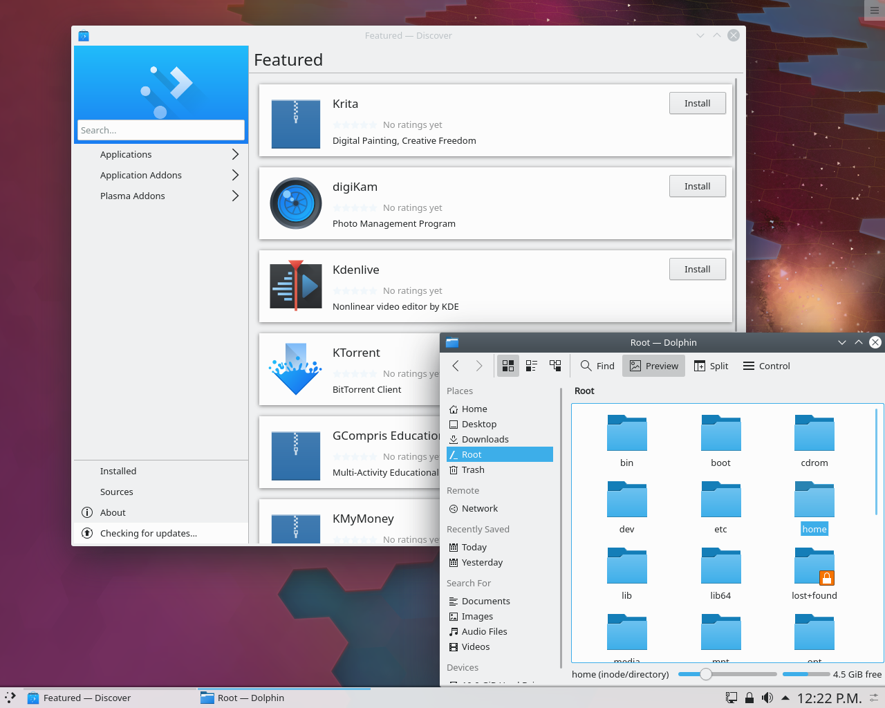 KDE neon desktop screenshot: 20190215 discover