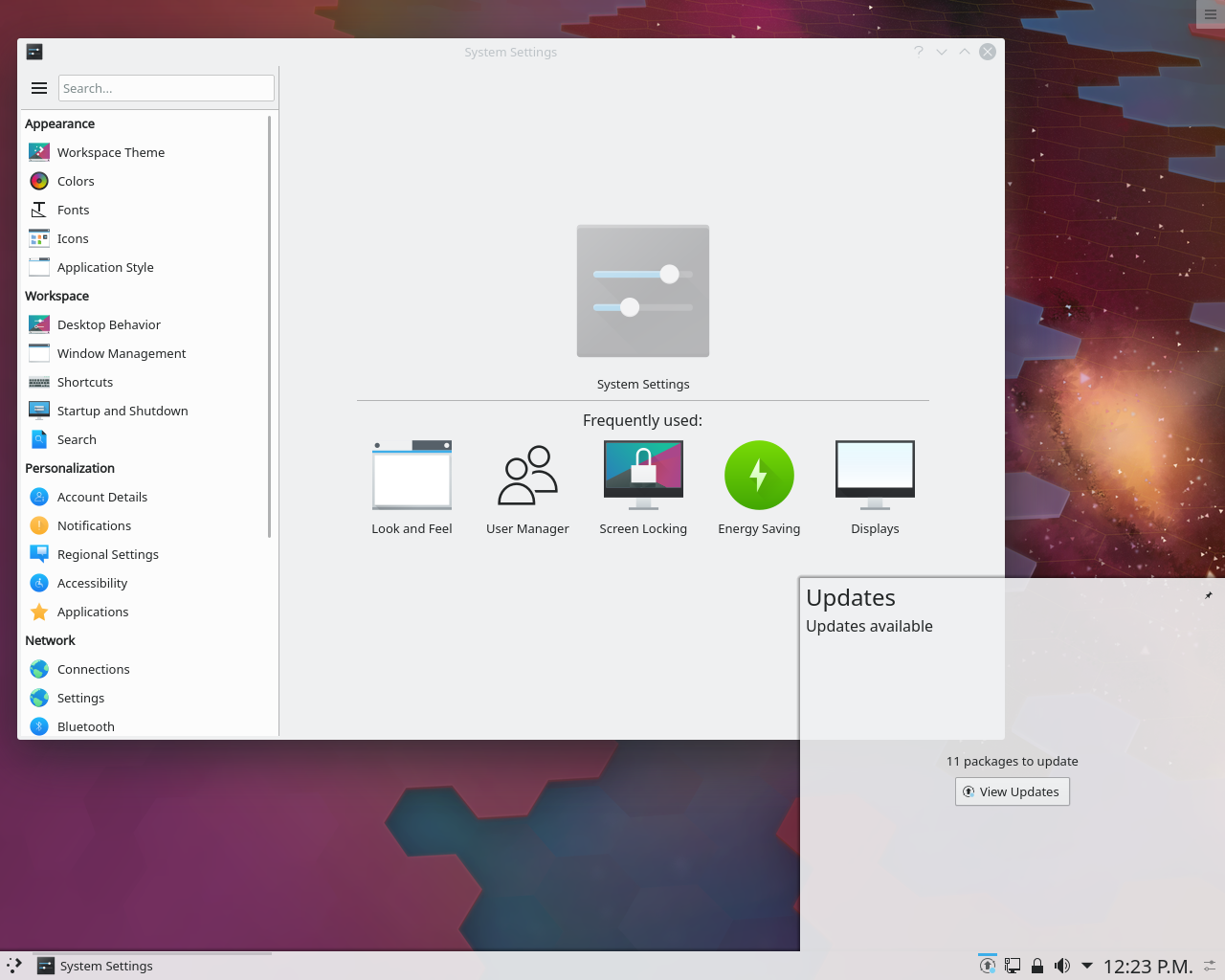 KDE neon desktop screenshot: 20190215 settings