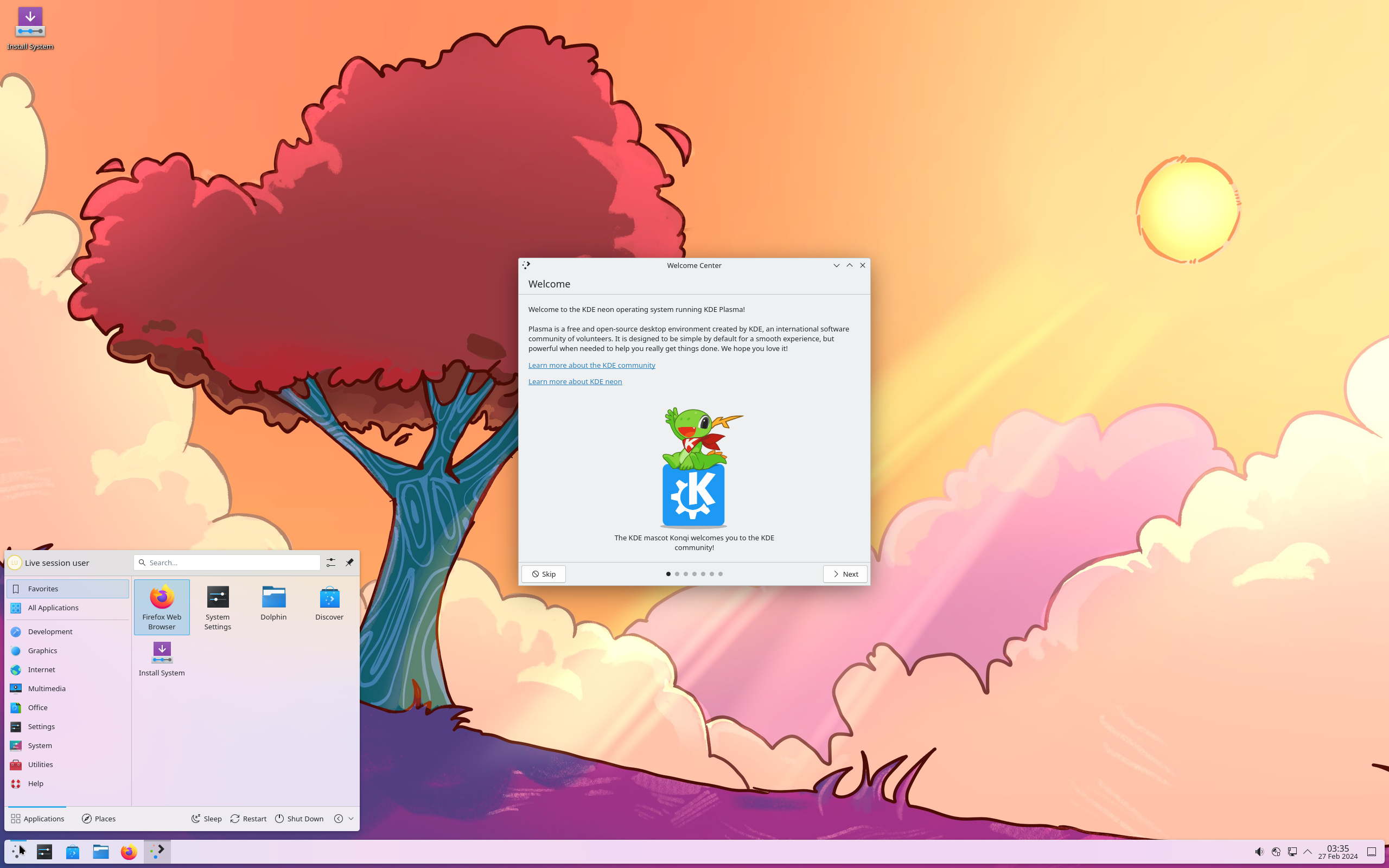 KDE neon desktop screenshot: 20240226