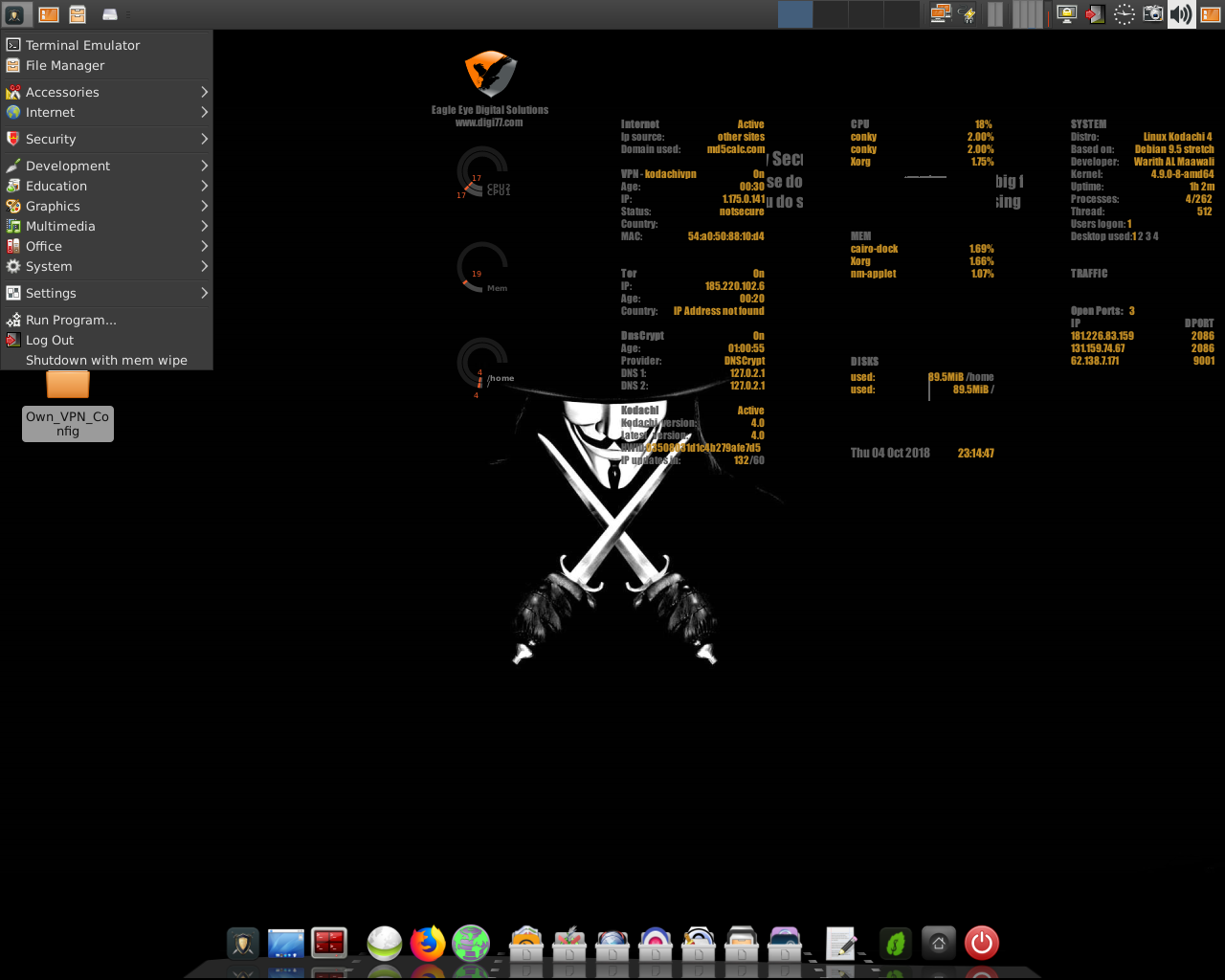 Kodachi desktop screenshot: 4.0