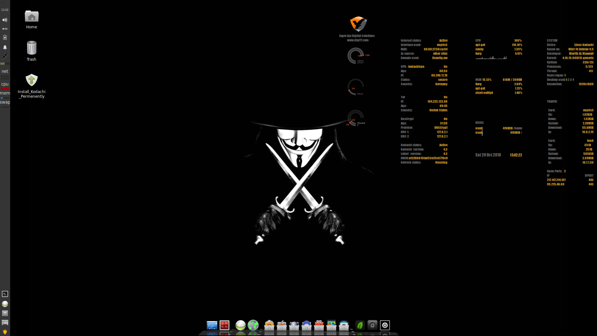 Kodachi desktop screenshot: 4.3