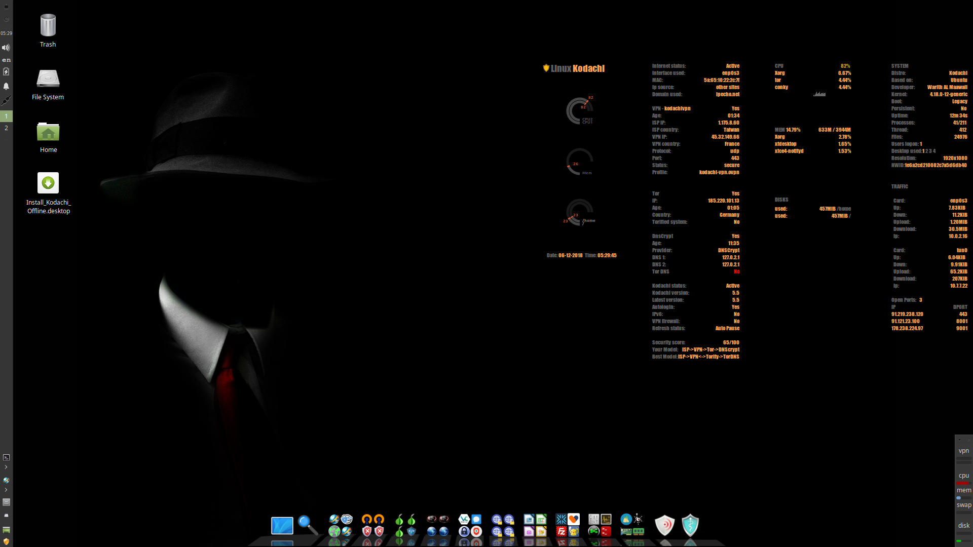 Kodachi desktop screenshot: 5.5