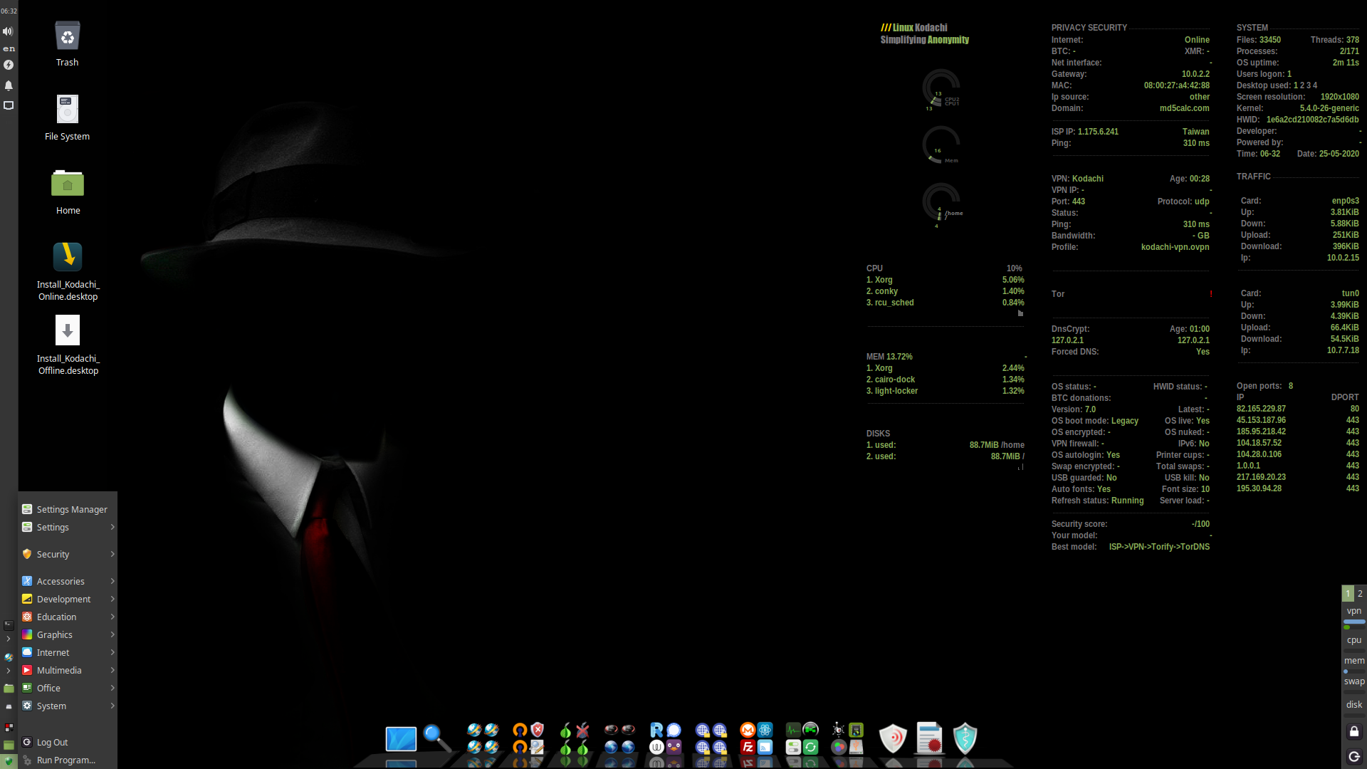 Kodachi desktop screenshot: 7.0