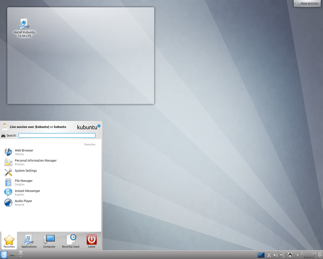 Kubuntu desktop screenshot: 12.04
