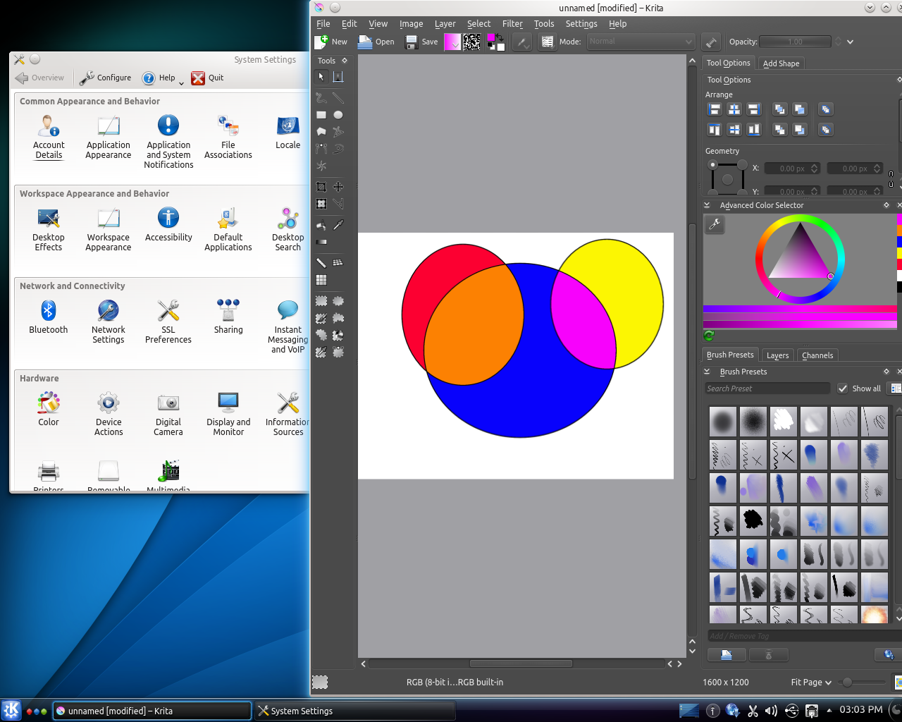 Kubuntu desktop screenshot: 13.04 settings