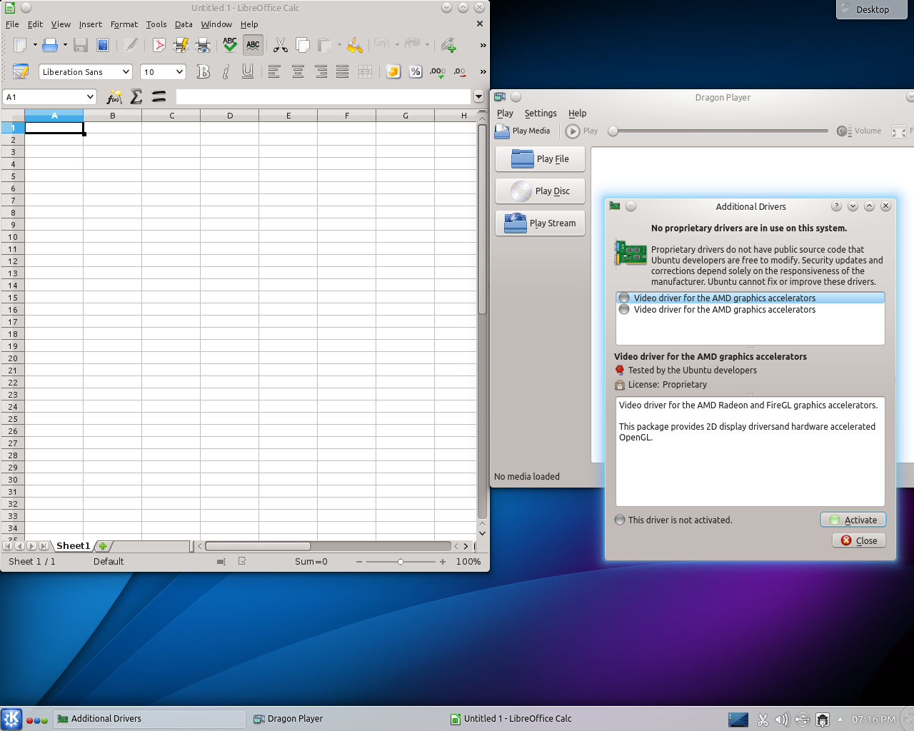 Kubuntu desktop screenshot: 13.10 apps