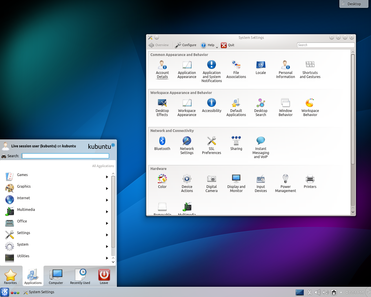Kubuntu desktop screenshot: 13.10 settings