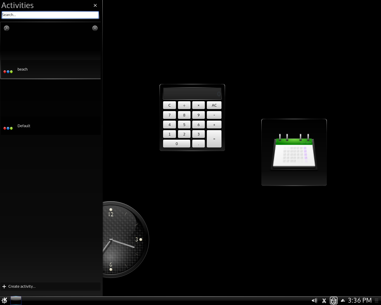 Kubuntu desktop screenshot: 14.10 activities
