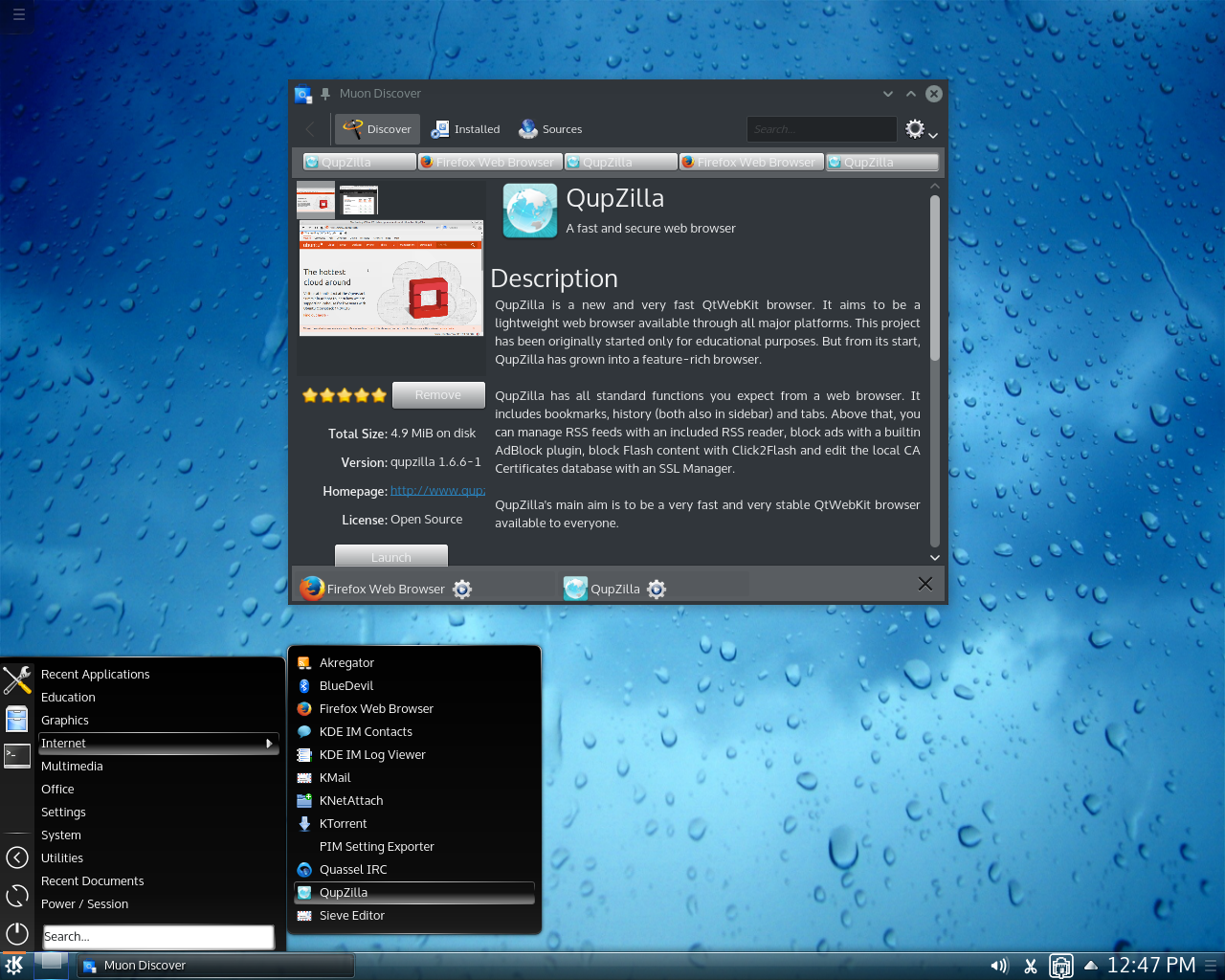 Kubuntu desktop screenshot: 14.10 packages