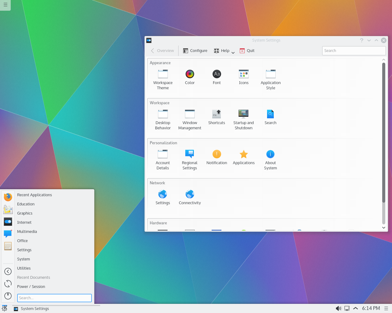 Kubuntu desktop screenshot: 15.04 settings