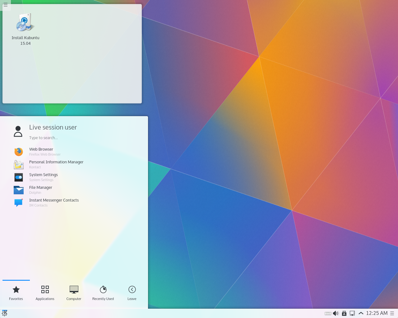 Kubuntu desktop screenshot: 15.04