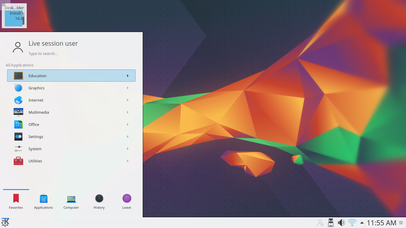 Kubuntu desktop screenshot: 16.04
