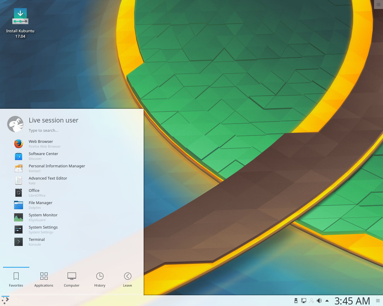 Kubuntu desktop screenshot: 17.04