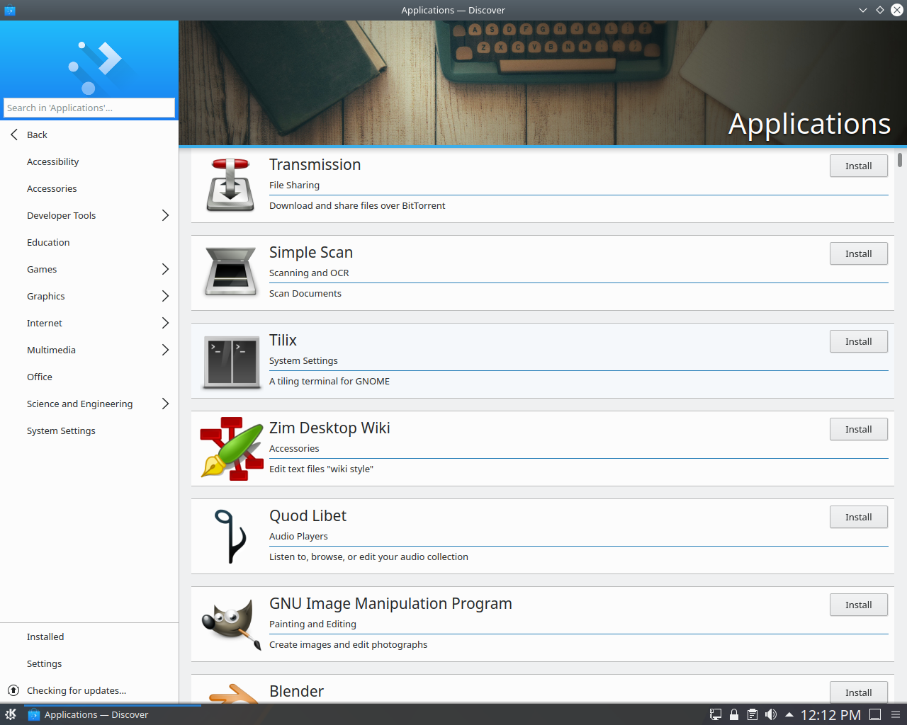 Kubuntu desktop screenshot: 18.04 discover
