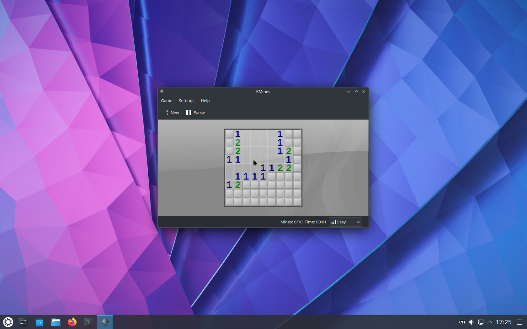 Kubuntu desktop screenshot: 24.10 games