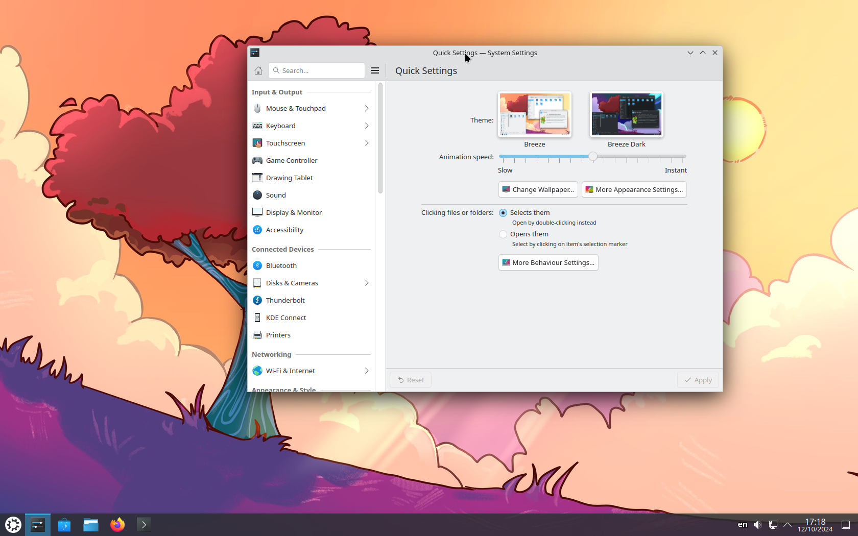 Kubuntu desktop screenshot: 24.10 settings