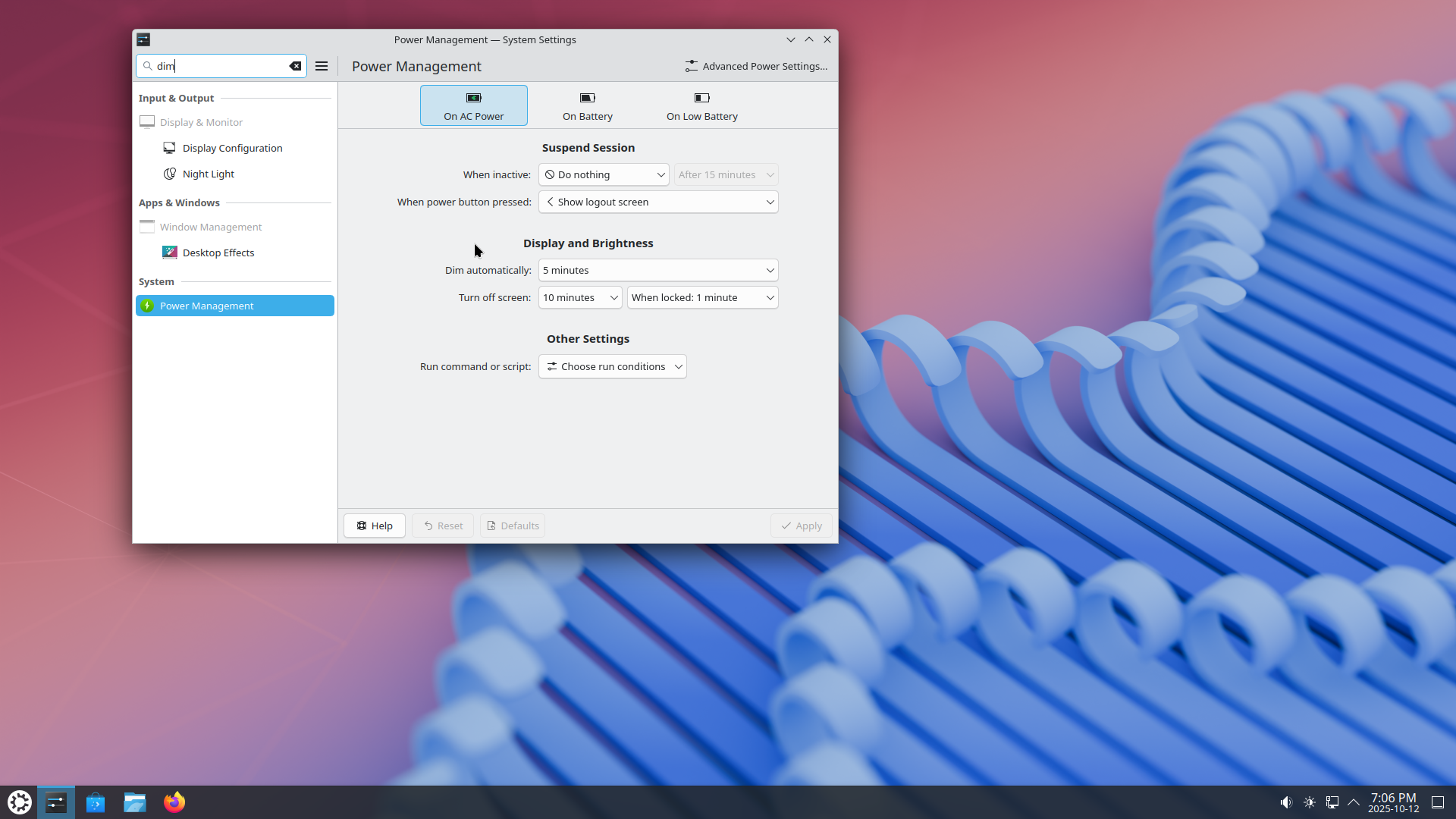 Kubuntu desktop screenshot: 25.10 settings