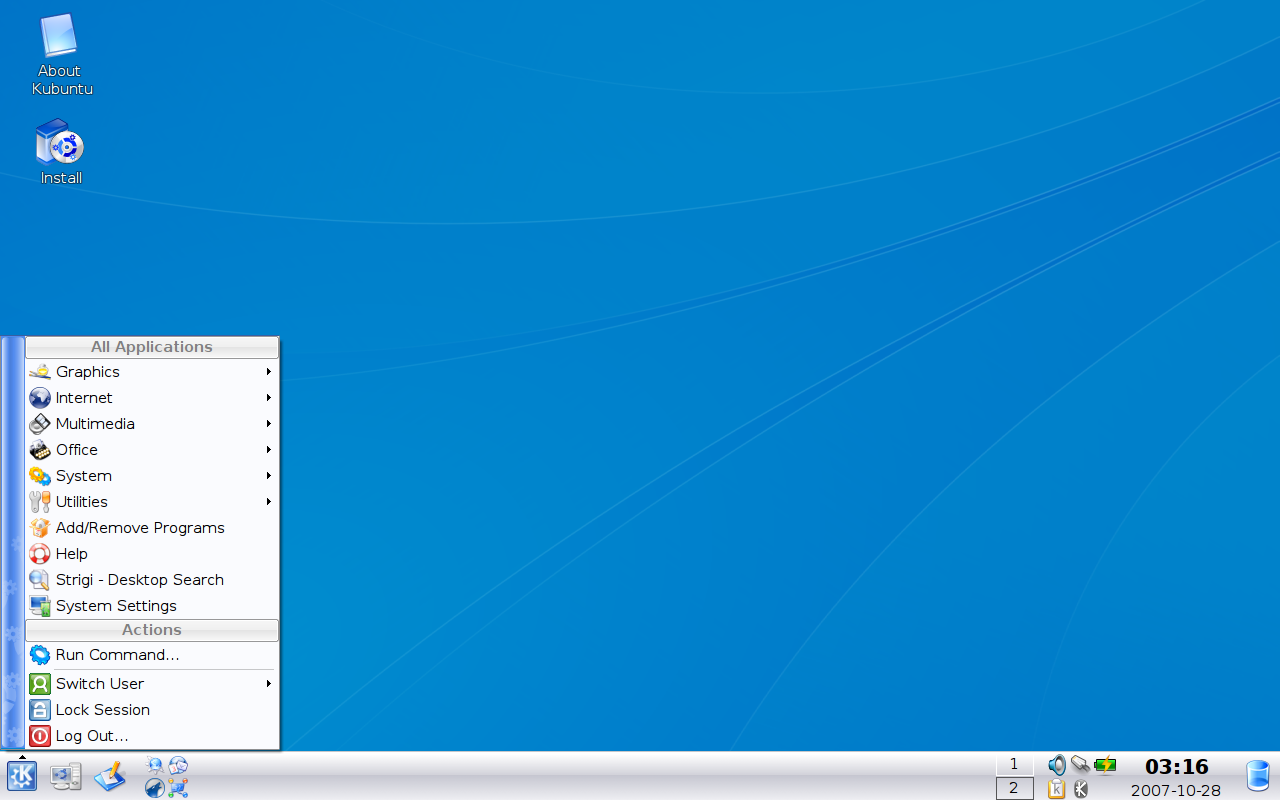 Kubuntu desktop screenshot: 7.10 desktop