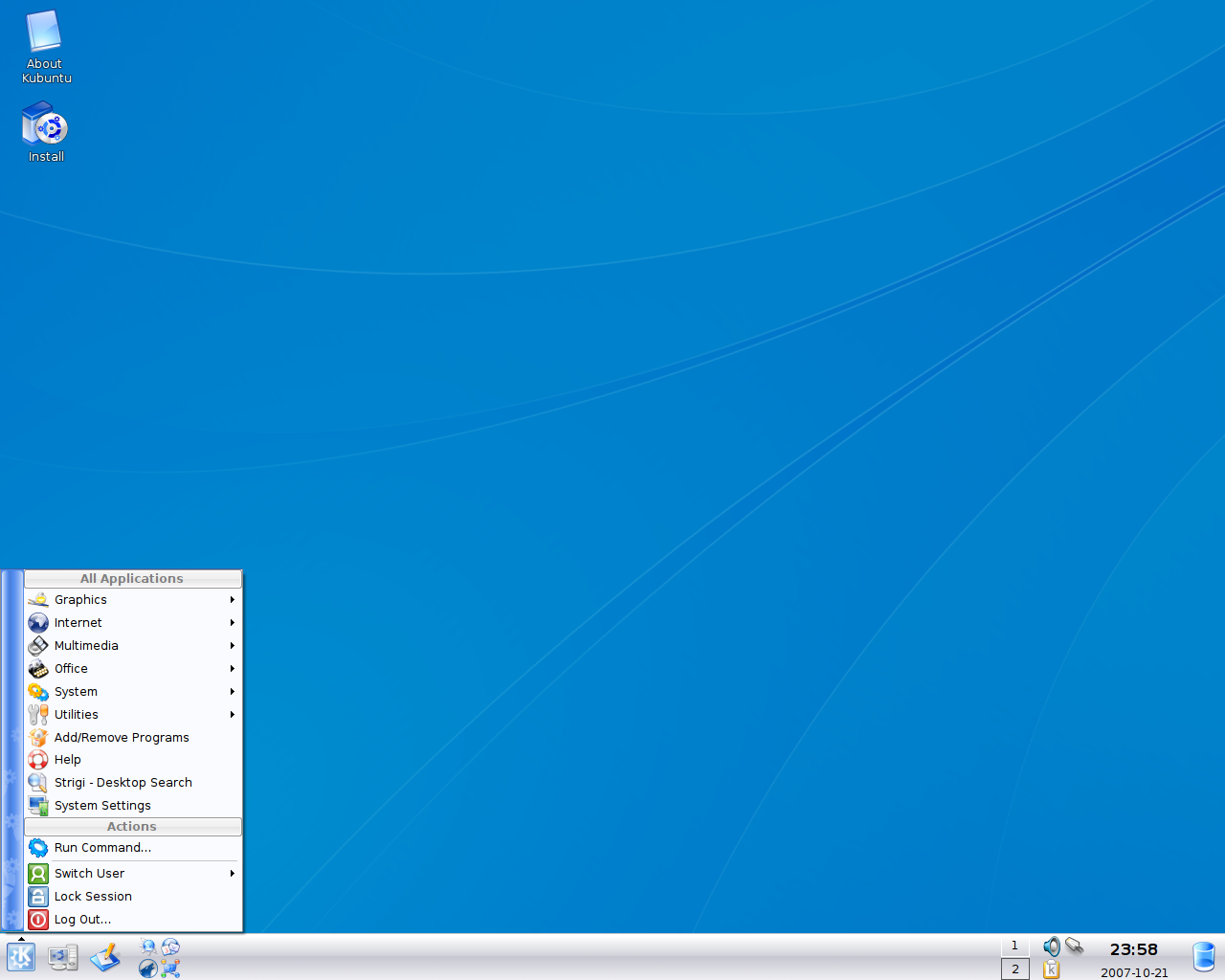 Kubuntu desktop screenshot: 7.10