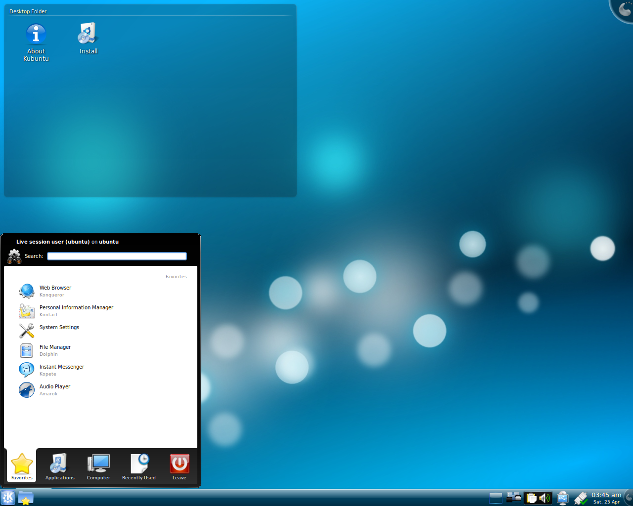 Kubuntu desktop screenshot: 9.04