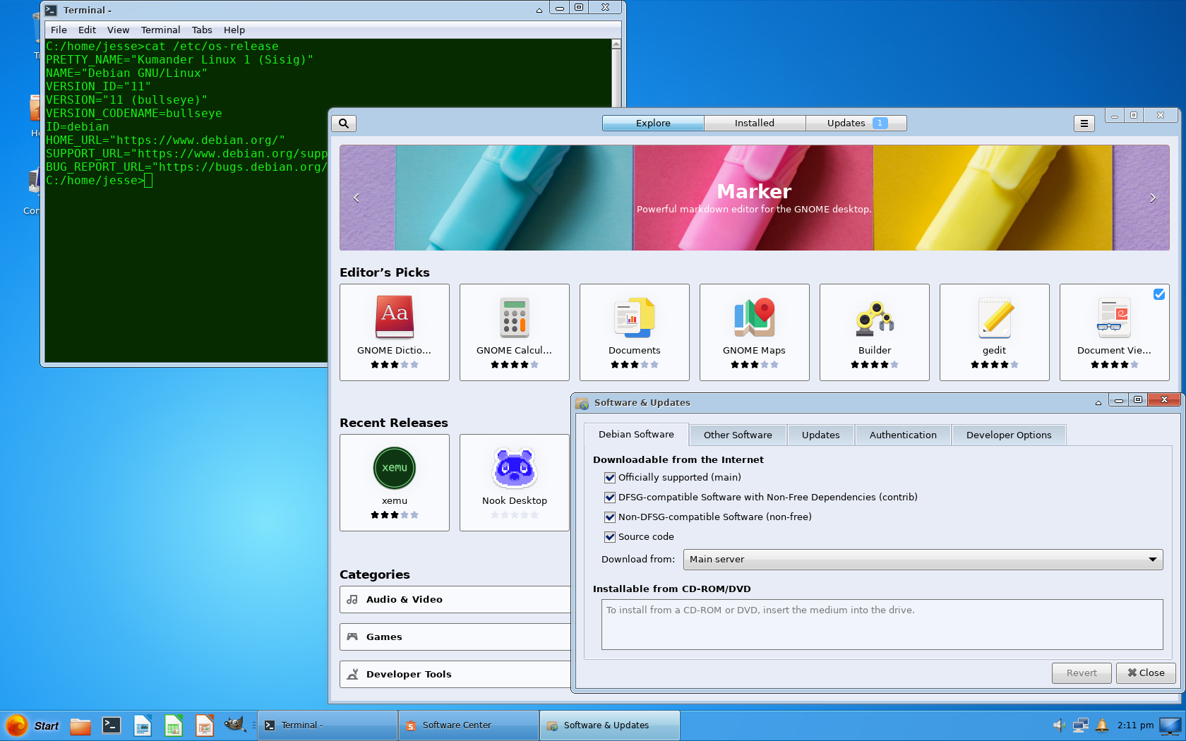 Kumander desktop screenshot: 1.0 software