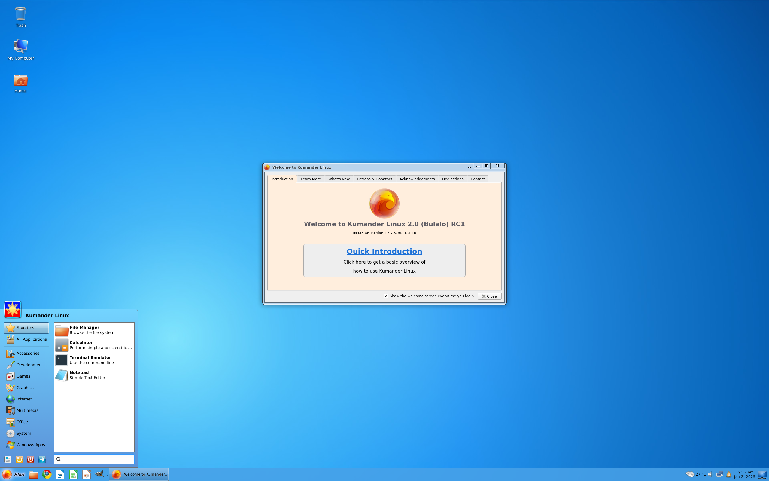Kumander desktop screenshot: 2.0 rc1