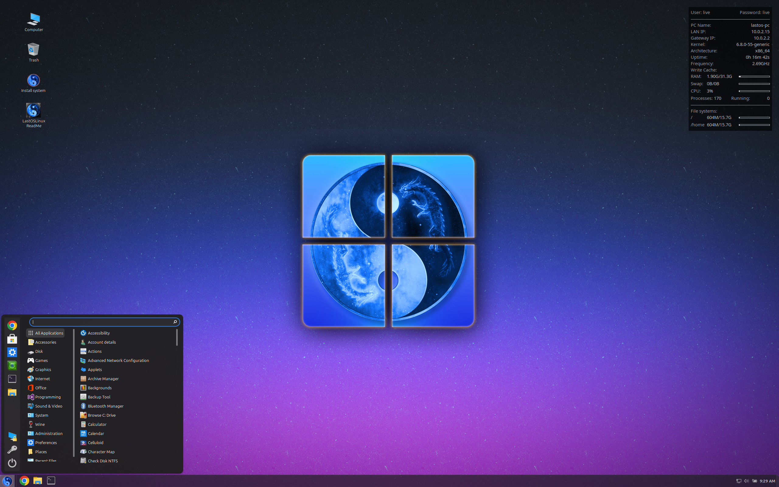 LastOSLinux desktop screenshot: 2025 03 22