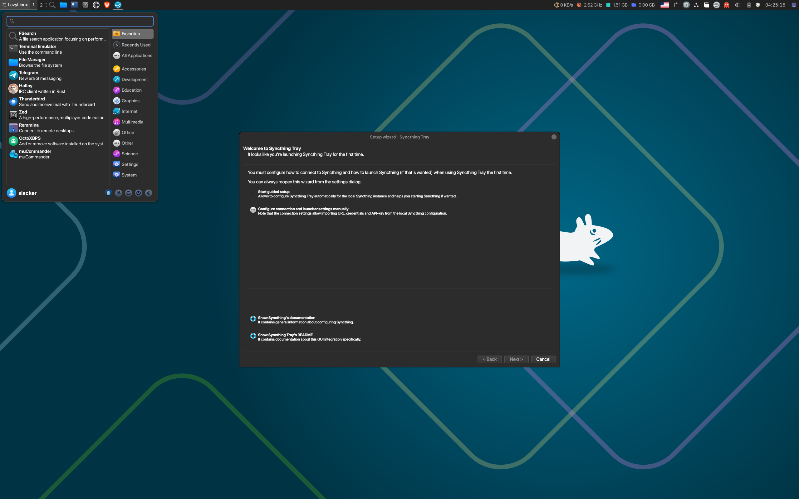 LazyLinux desktop screenshot: 20250815