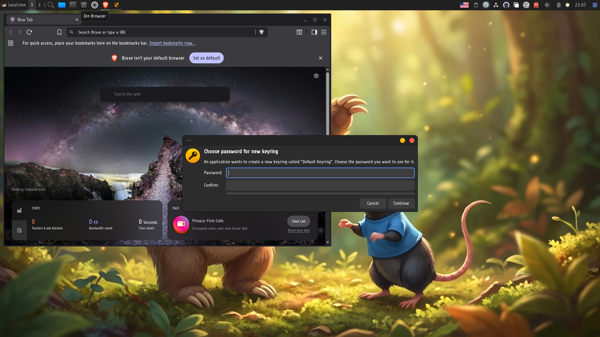 LazyLinux desktop screenshot: 2026 browser