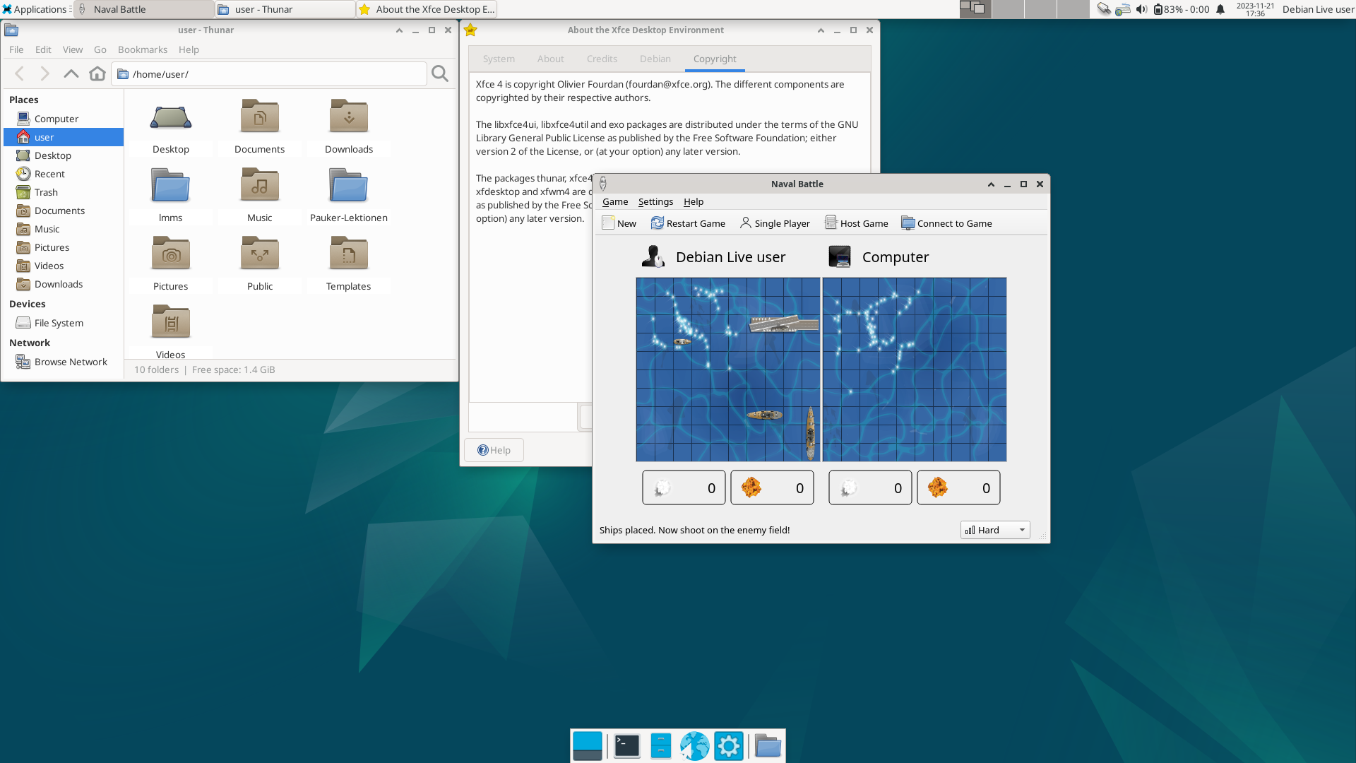 Lernstick desktop screenshot: 12 xfce