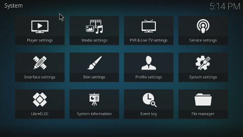 LibreELEC desktop screenshot: Distribution overview