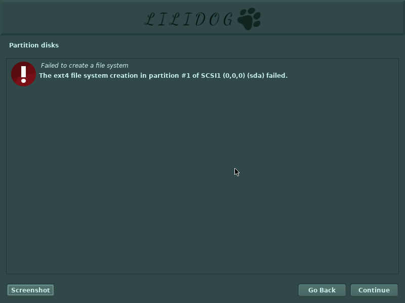 Lilidog desktop screenshot: 22.04 installer