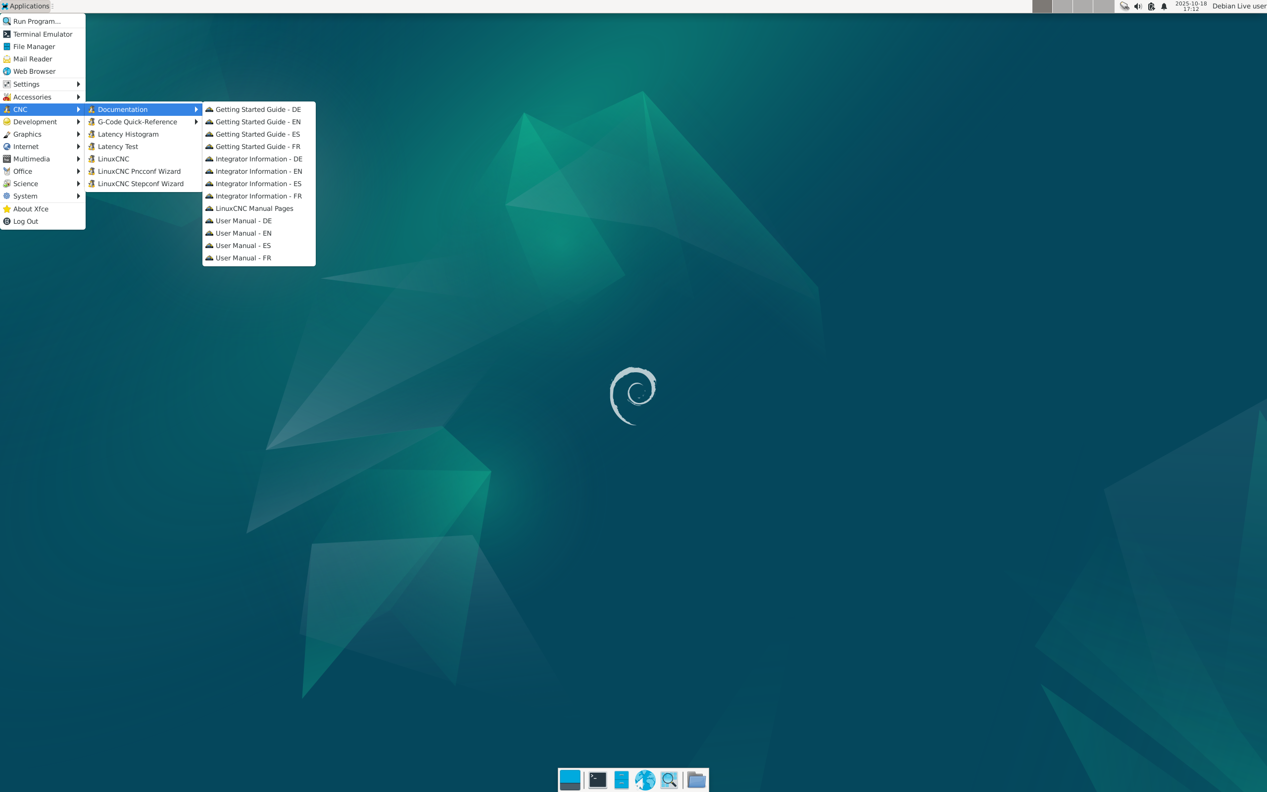 LinuxCNC desktop screenshot: 2.9.4