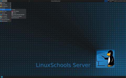 Linux Schools desktop screenshot: Distribution overview