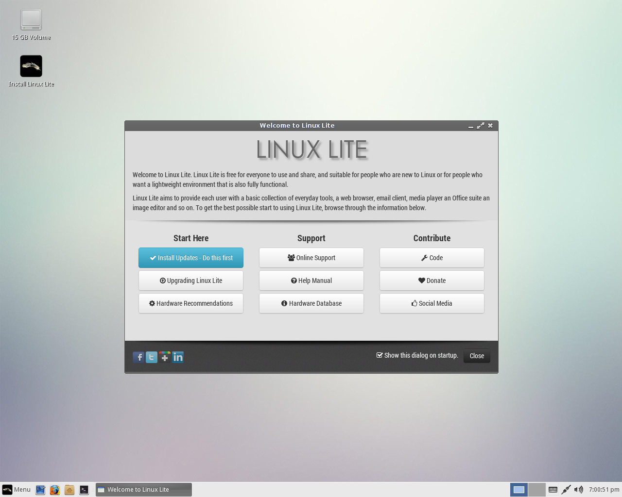 Lite desktop screenshot: 2.4 desktop