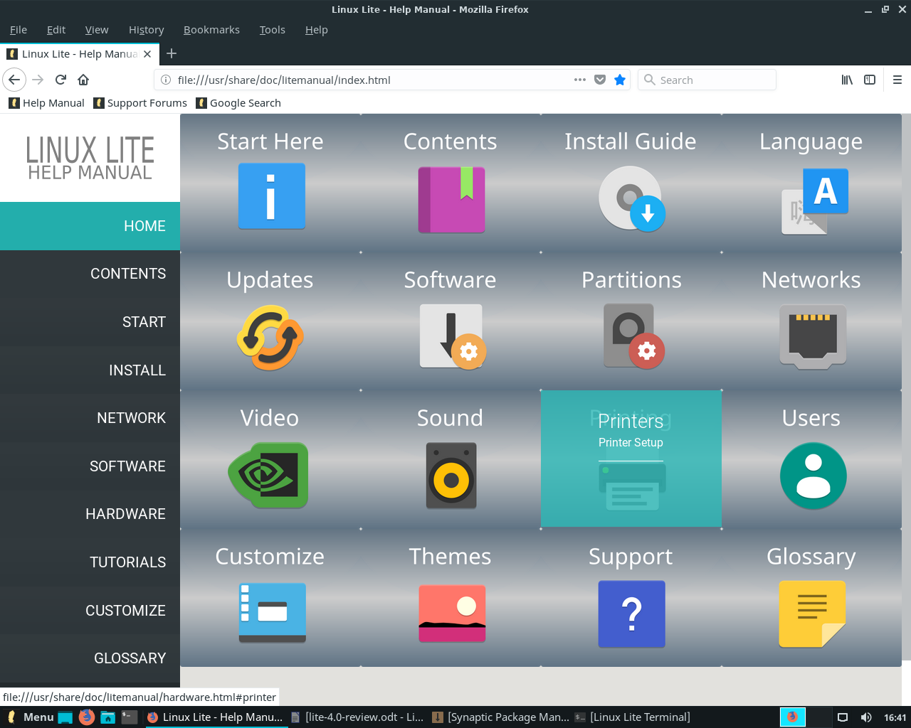 Lite desktop screenshot: 4.0 help