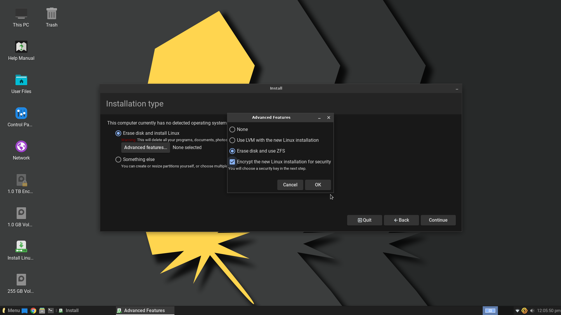 Lite desktop screenshot: 6.0 partitioning