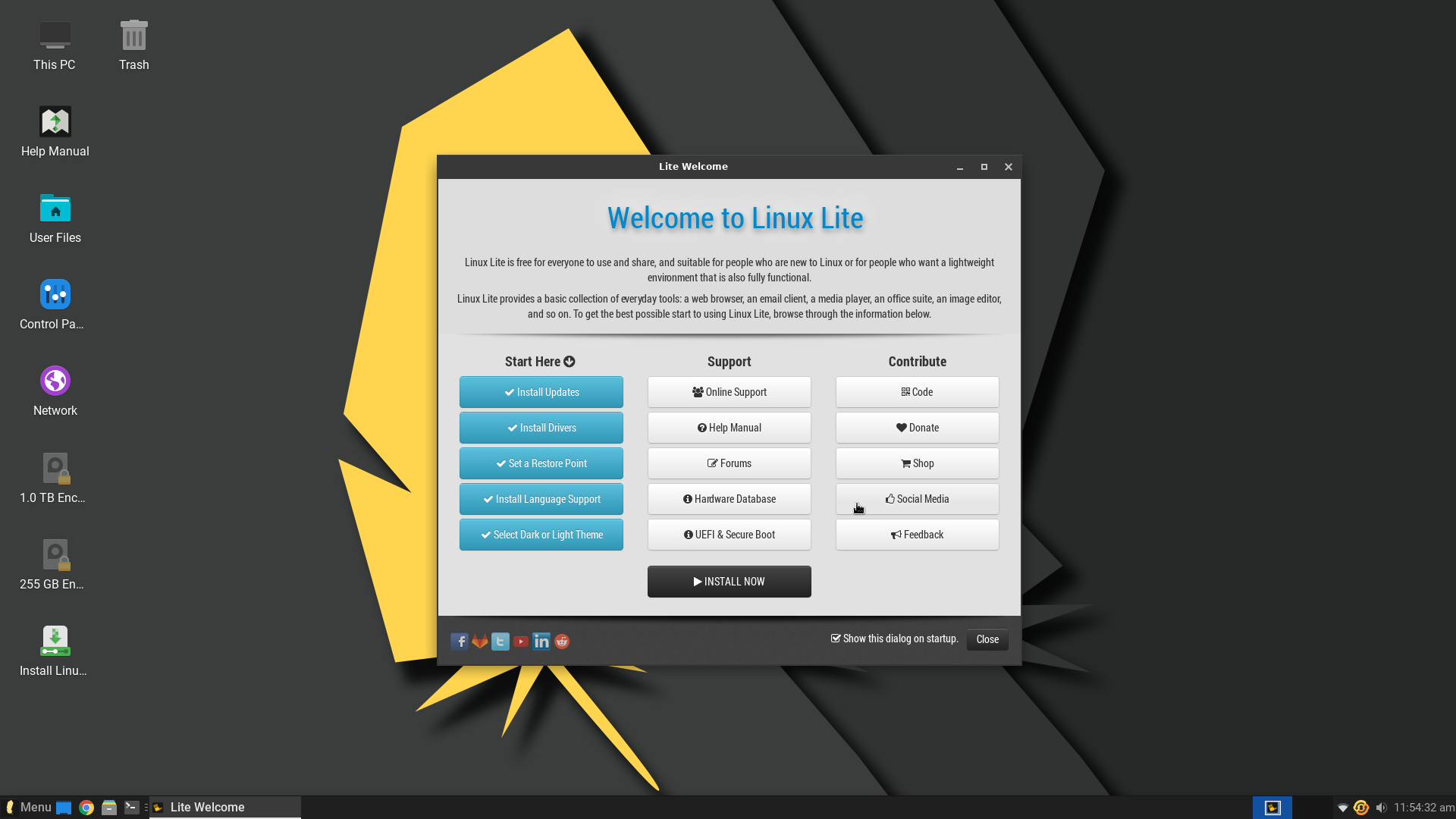 Lite desktop screenshot: 6.0 splash screen