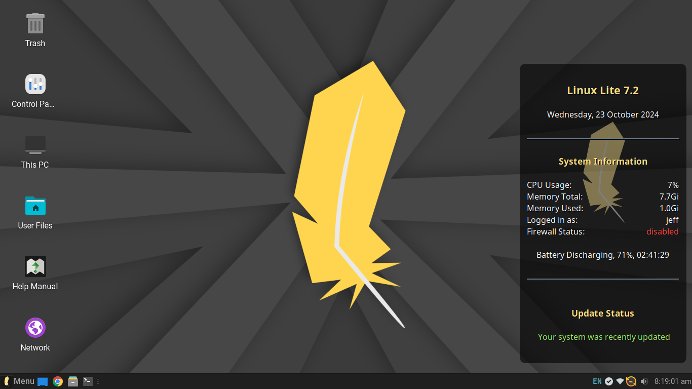Lite desktop screenshot: 7.2 desktop
