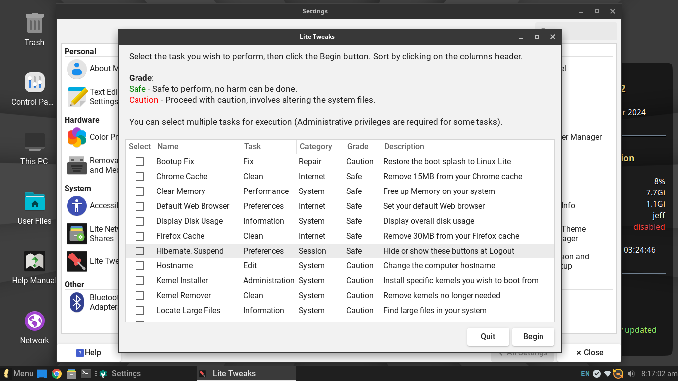 Lite desktop screenshot: 7.2 software store